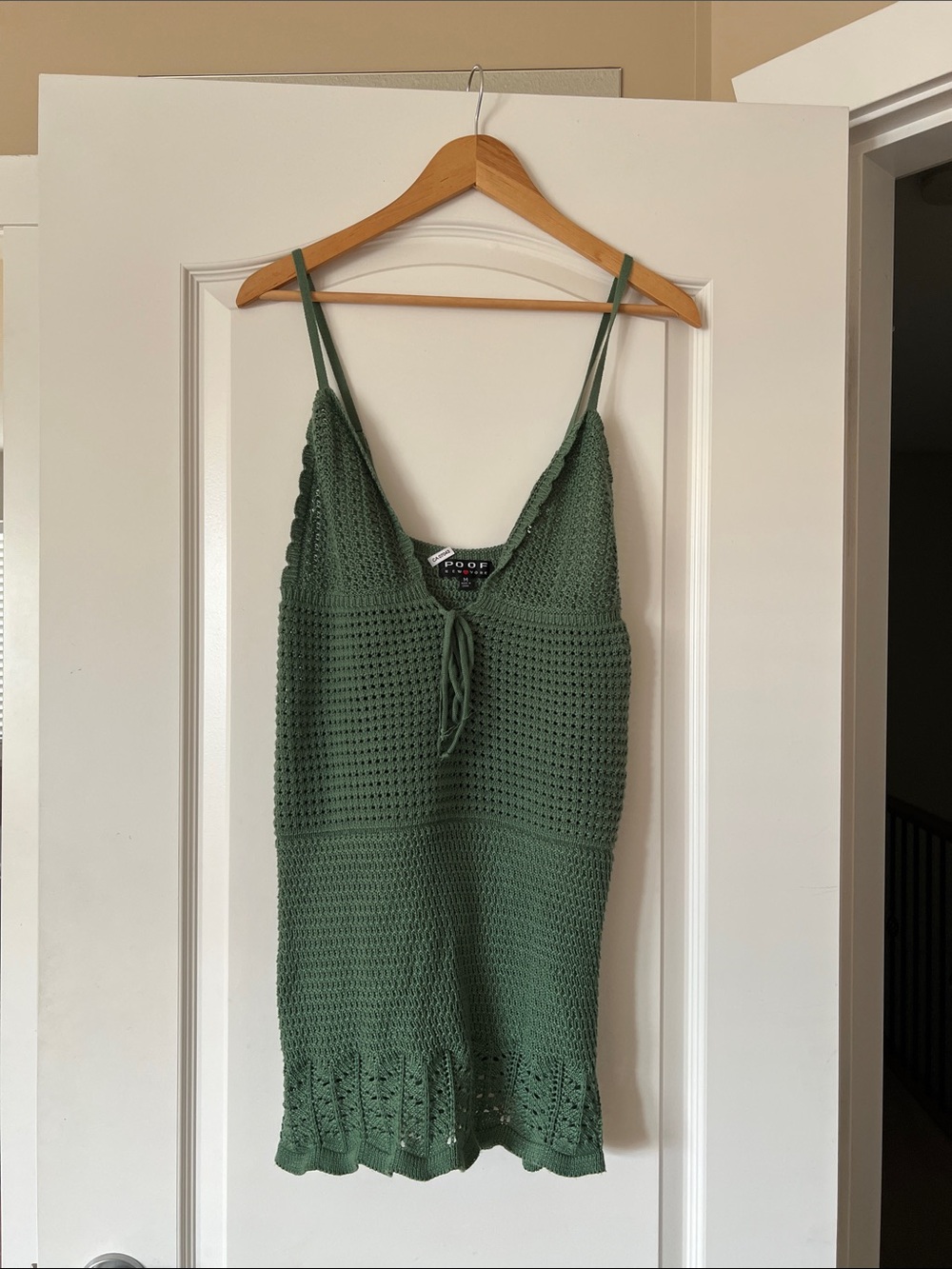 Knit Mini Dress - Beach Cover up - Green- 
Size M